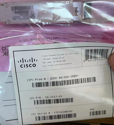 시스코 QSFP-40 QSFP28 광 전송부 10-3317-01 40GBASE와 100G SR 비디