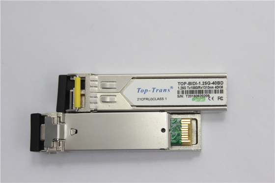 40 킬로미터 SFP 양방향 송수신기 1.25Gbps Tx1490nm Rx1310nm