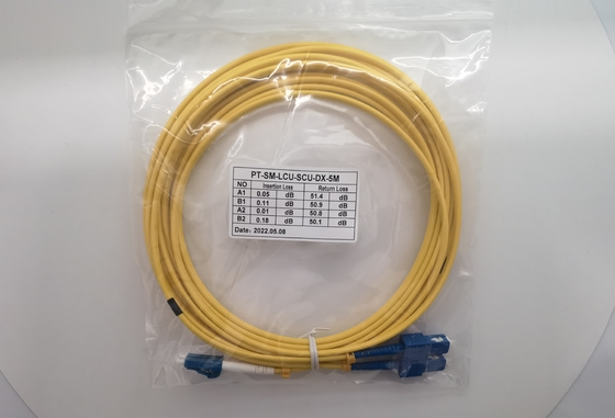 SC UPC 두 부분으로 된 섬유 패치 케이블 OS2 단일모드에 대한 5m LC UPC
