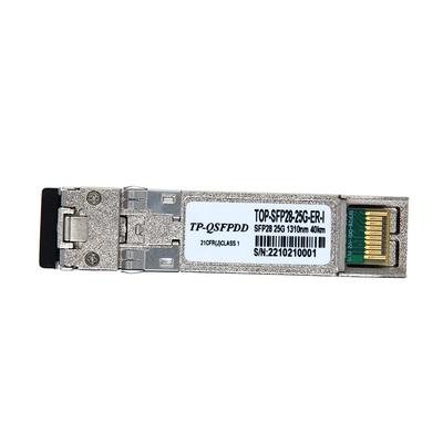 탑 트랜스 MSA 및 TAA 25GBase-ER SFP28 트랜시버 SMF 1310nm 40km LC DOM