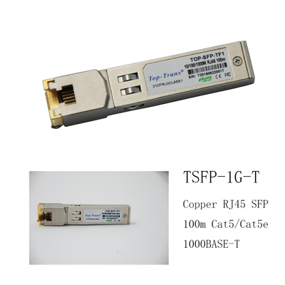 수염 SFP-1G-T 적합한 구리 RJ45 SFP 100m Cat5 Cat5e 광 전송부