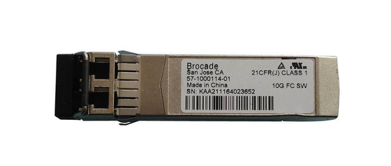 57-1000130-01 10G SFPP-USR FC SFP+ 송수신기 10G 850nm 100m 두 부분으로 된 LC MMF 광학 모듈을 두드러진 무늬로 장식하세요