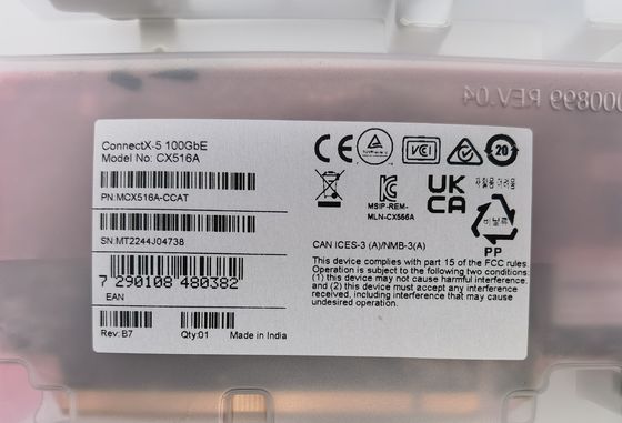 Mellanox MCX516A-CCAT 정품 브랜드 ConnectX-5 EN 네트워크 100GbE 듀얼 포트 QSFP28 PCIe3.0 X 16 광섬유 장비 PCIe3.0 X