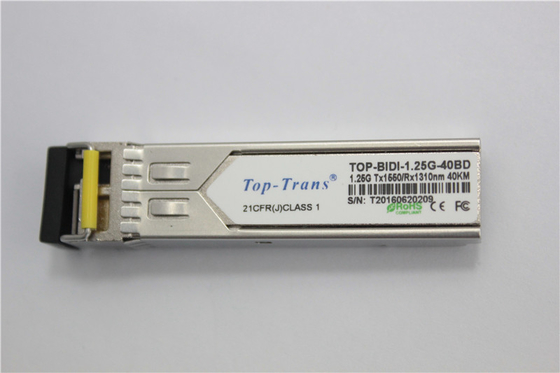40 킬로미터 SFP 양방향 송수신기 1.25Gbps Tx1490nm Rx1310nm