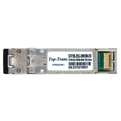 5G 이엇 접근을 위한 25g Sfp28 DWDM 송수신기 25GBASE CPRI C 밴드 40KM SMF 듀얼 LC DOM